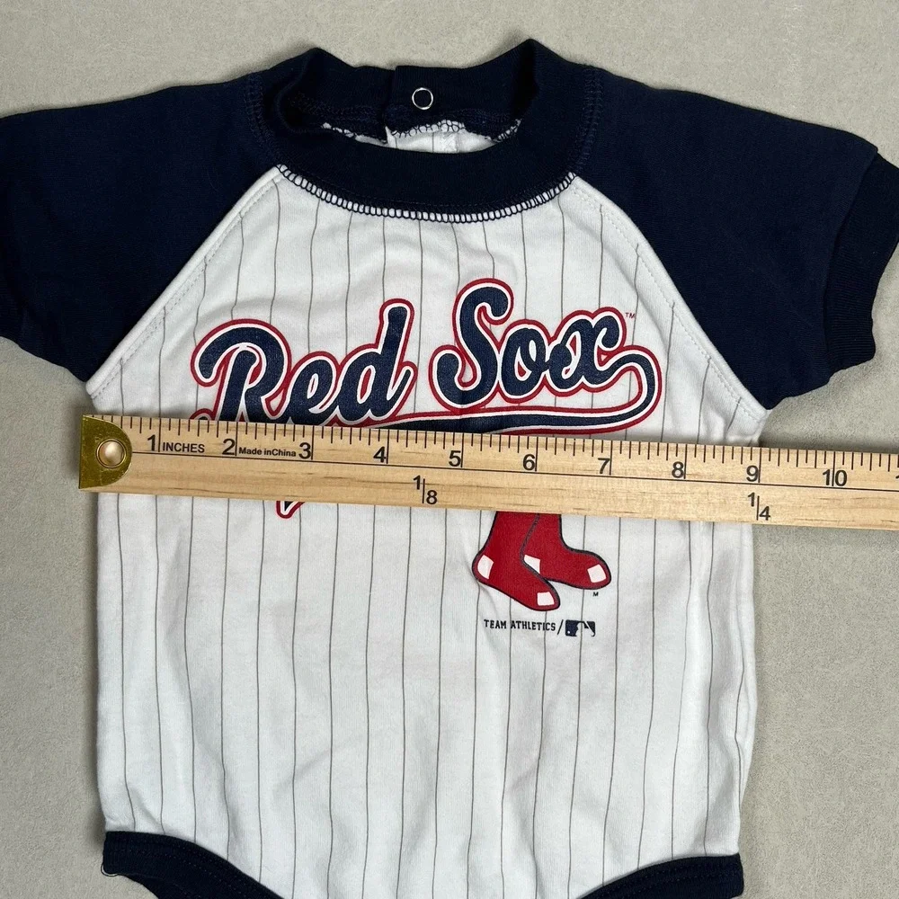 MLB Genuine Merch Boston Red Sox White Short Sleeve‎ One Piece Bodysuit 3/6 Mo